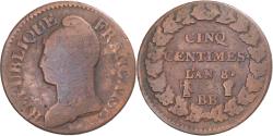 World Coins - Coin, France, Dupré, 5 Centimes, AN 8, Strasbourg, , Copper