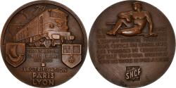 World Coins - France, Medal, S.N.C.F, Electrification Paris-Lyon, Railway, 1950, Marcel