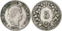 World Coins - Switzerland, 5 Rappen, Libertas, 1904, Bern, Copper-nickel, , KM:26
