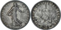 World Coins - Coin, France, Semeuse, Franc, 1912, Paris, , Silver, KM:844.1