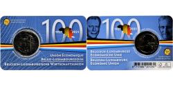 World Coins - Belgium, 2 Euro, Belgium-Luxembourg economic union, Coin card.FDC, 2021