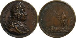 World Coins - France, Medal, Philippe Quinault, 1718, Bronze, Cure,