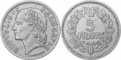 World Coins - France, 5 Francs, Lavrillier, 1945, Castelsarrasin, Aluminum,