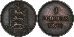World Coins - Guernsey, Double, 1830, Soho Mint, Copper, , KM:1