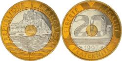 World Coins - Coin, France, Mont Saint Michel, 20 Francs, 1997, Paris,