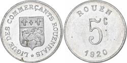 World Coins - France, Ligue des commerçants rouennais, 5 Centimes, 1920, , Aluminium