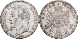 World Coins - France, 5 Francs, Napoléon III, 1869, Strasbourg, Silver, , KM:799.2