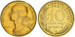World Coins - Coin, France, Marianne, 10 Centimes, 1987, Paris, FDC,