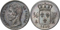 World Coins - France, Charles X, 1/4 Franc, 1830, Paris, Silver, , Gadoury:353