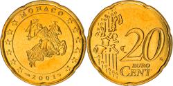 World Coins - Monaco, 20 Euro Cent, 2001, Paris, , Brass, KM:171