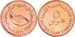 World Coins - Coin, United Arab Emirates, 5 Fils, 2001, British Royal Mint, , Bronze