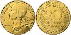 World Coins - France, 20 Centimes, Marianne, 1970, Paris, FDC, Aluminum-Bronze,