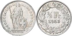 World Coins - Coin, Switzerland, 1/2 Franc, 1953, Bern, , Silver, KM:23