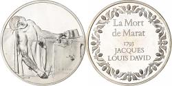 World Coins - France, Medal, Peinture, la Mort de Marat, Jacques Louis David, Silver,
