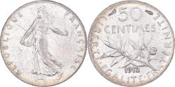 World Coins - Coin, France, Semeuse, 50 Centimes, 1912, Paris, , Silver, KM:854