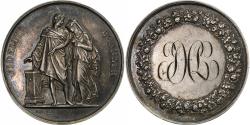 World Coins - France, Token, Mariage, Fidélité Bonheur, 1853, Silver, Petit,