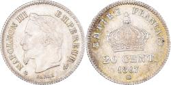 World Coins - Coin, France, Napoleon III, 20 Centimes, 1867, Strasbourg, , Silver