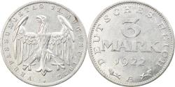 World Coins - Coin, GERMANY, WEIMAR REPUBLIC, 3 Mark, 1922, Berlin, , Aluminum, KM:28
