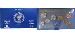 World Coins - Coin, France, Coffret 1 c. à 10 frs., 1981, Monnaie de Paris, FDC,