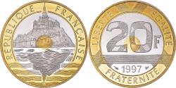 World Coins - Coin, France, Mont Saint Michel, 20 Francs, 1997, Paris, Proof / BE,