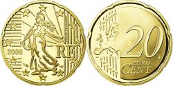 World Coins - France, 20 Euro Cent, 2008, BE, , Brass, KM:1411