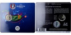 World Coins - France, 2 Euro, UEFA Euro 2016, Coin card, 2016, MDP, Bi-Metallic,