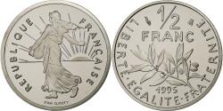 World Coins - France, 1/2 Franc, Semeuse, 1995, Paris, Proof, Nickel, , Gadoury:429a