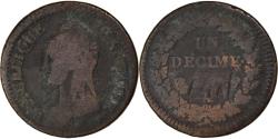 World Coins - Coin, France, Dupré, Decime, Surfrappe du 2 Décimes, , Copper