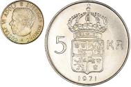 World Coins - Coin, Sweden, Gustaf VI, 5 Kronor, 1971, , Silver, KM:829