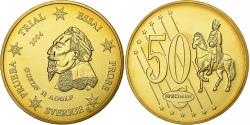 World Coins - Sweden, Medal, 50 C, Essai Trial, 2004, Copper-Nickel Gilt, Gustav II,