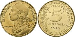 World Coins - France, 5 Centimes, Marianne, 1975, Pessac, Aluminum-Bronze,