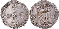 World Coins - Coin, France, Henri III, 1/8 Ecu, 1583, Rennes, , Silver, Gadoury:485