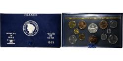 World Coins - France, Coffret 1 c. à 100 frs., Cérès, 1983, Monnaie de Paris, série FDC
