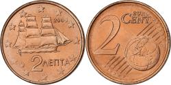 World Coins - Greece, 2 Euro Cent, 2003, Athens, Copper Plated Steel,