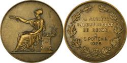 World Coins - France, Medal, La Société Industrielle de Reims, 1928, Brenet, , Bronze