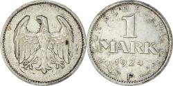 World Coins - Coin, GERMANY, WEIMAR REPUBLIC, Mark, 1924, Stuttgart, , Silver