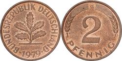 World Coins - Federal Republic of Germany, 2 Pfennig, 1979, Karlsruhe, Copper Plated Steel