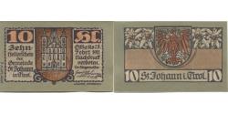 World Coins - Banknote, Austria, St Johann, 10 Heller, Blason, 1921 UNC(63) Mehl: FS 898c