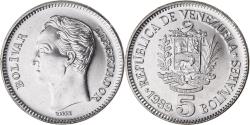 World Coins - Coin, Venezuela, 5 Bolivares, 1989, Werdohl, , Nickel Clad Steel, KM:53a.1