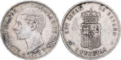 World Coins - Spain, Alfonso XII, 5 Pesetas, 1878, Madrid, Silver,