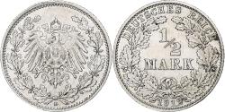 World Coins - Coin, GERMANY - EMPIRE, 1/2 Mark, 1912, Munich, , Silver, KM:17