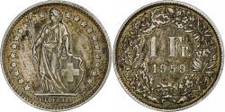 World Coins - Switzerland, Franc, 1859, Bern, Silver, , KM:24