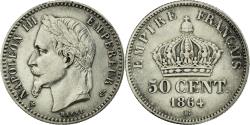 World Coins - Coin, France, Napoleon III, Napoléon III, 50 Centimes, 1864, Strasbourg