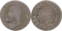 World Coins - Coin, France, Dupré, 5 Centimes, AN 8, Metz, , Copper, Gadoury:126a