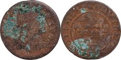 World Coins - France, Louis XIII, Double Tournois, 1638, Copper,