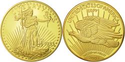 World Coins - France, Medal, Reproduction Twenty Dollars Liberty, 2003, , Copper Gilt
