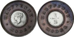World Coins - Great Britain, Victoria, 1/2 Penny Model, ND (1844), , Bi-Metallic
