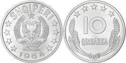 World Coins - Albania, 10 Qindarka, 1964, Aluminum, , KM:40