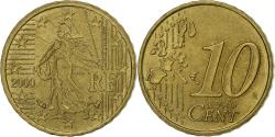 World Coins - France, 10 Euro Cent, 2000, Paris, Nordic gold,