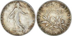 World Coins - France, Semeuse, 50 Centimes, 1916, Paris, , Silver, KM:854